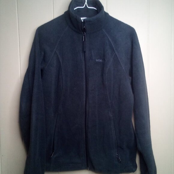 Columbia Fleece Jacket M Full Zip Pockets Dark Gray - Picture 13 of 13